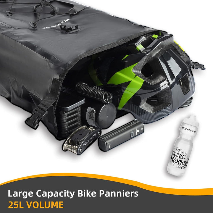 ROCKBROS Gepäckträgertasche Fahrradtasche für Gepäckträger 25L-32L 100% Wasserdicht Hinterradtaschen