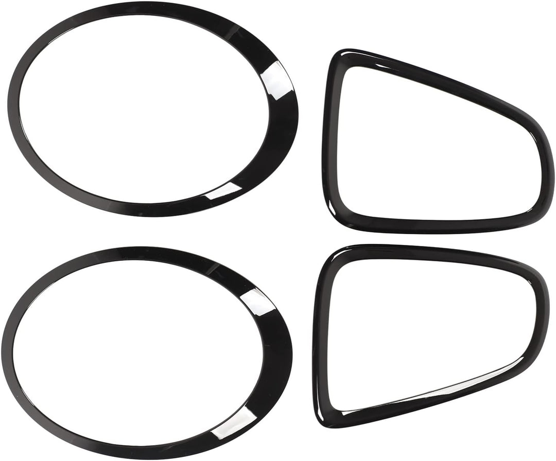 Scheinwerfergitter-Einfassungs-Zierkit, 4-teilig, Glänzend Schwarz, Scheinwerfer-Rücklicht-Einfassun