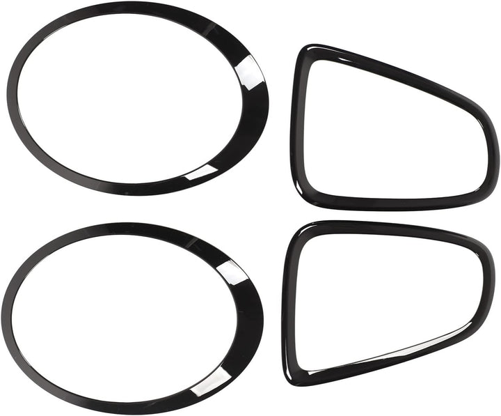 Scheinwerfergitter-Einfassungs-Zierkit, 4-teilig, Glänzend Schwarz, Scheinwerfer-Rücklicht-Einfassun