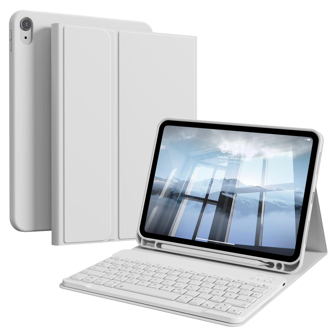 Tastatur Hülle für iPad A16 11. Generation 2025/ iPad 10. Generation 2022 (11/10,9 Zoll) mit Stiftha