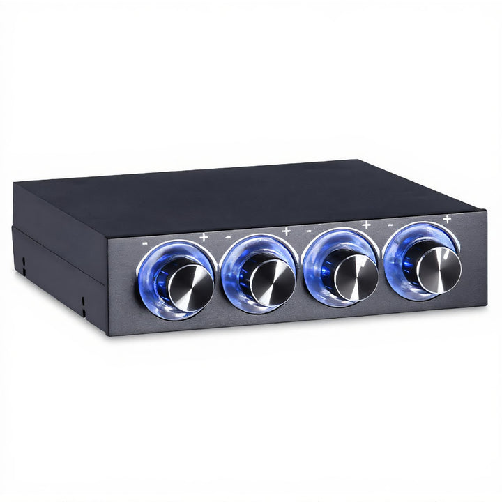 Richer-R Lüfter-Controller, 4-Kanal Lüftergeschwindigkeit Regler Kontroller Lüftersteuerung,3Pin+4Pi