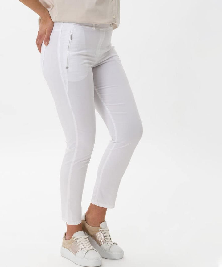 Damen Style Lavina Verkürzt Rundum Schlupf Light Summer Cotton Hose 32W / 32L Weiss, 32W / 32L Wei&#