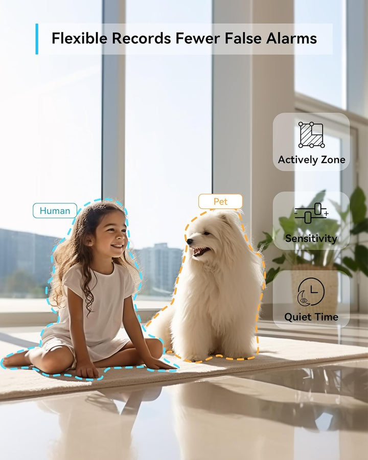 blurams Überwachungskamera Innen, 2K WLAN Kamera, PTZ Hundekamera, 360° IP Kamera für Heimsicherheit
