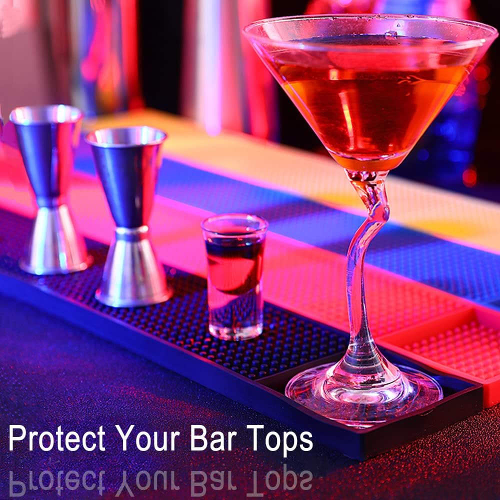 Noverlife 2 x Gummi-Barmatten, rutschfeste Bar-Service-Auslaufmatte, Bar-Tischmatte, Restaurant, Küc