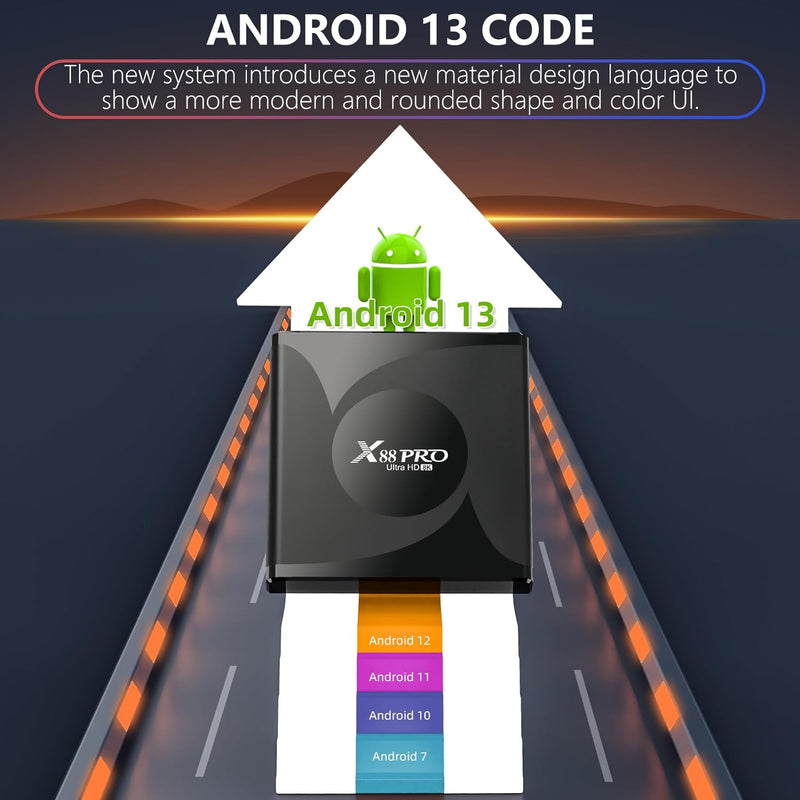 Android TV Box, Android 13.0 Box 4GB RAM 32GB ROM RK3528 Quad-Core Cortex-A53 GPU Mali-450 Support 8