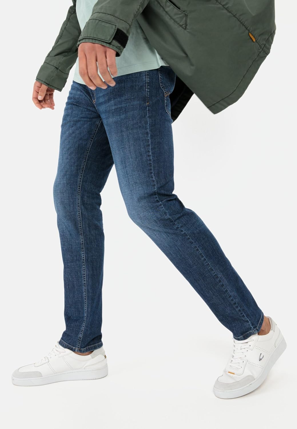 camel active Herren Regular Fit 5-Pocket Canvas Hose 34W / 30L Blau, 34W / 30L Blau