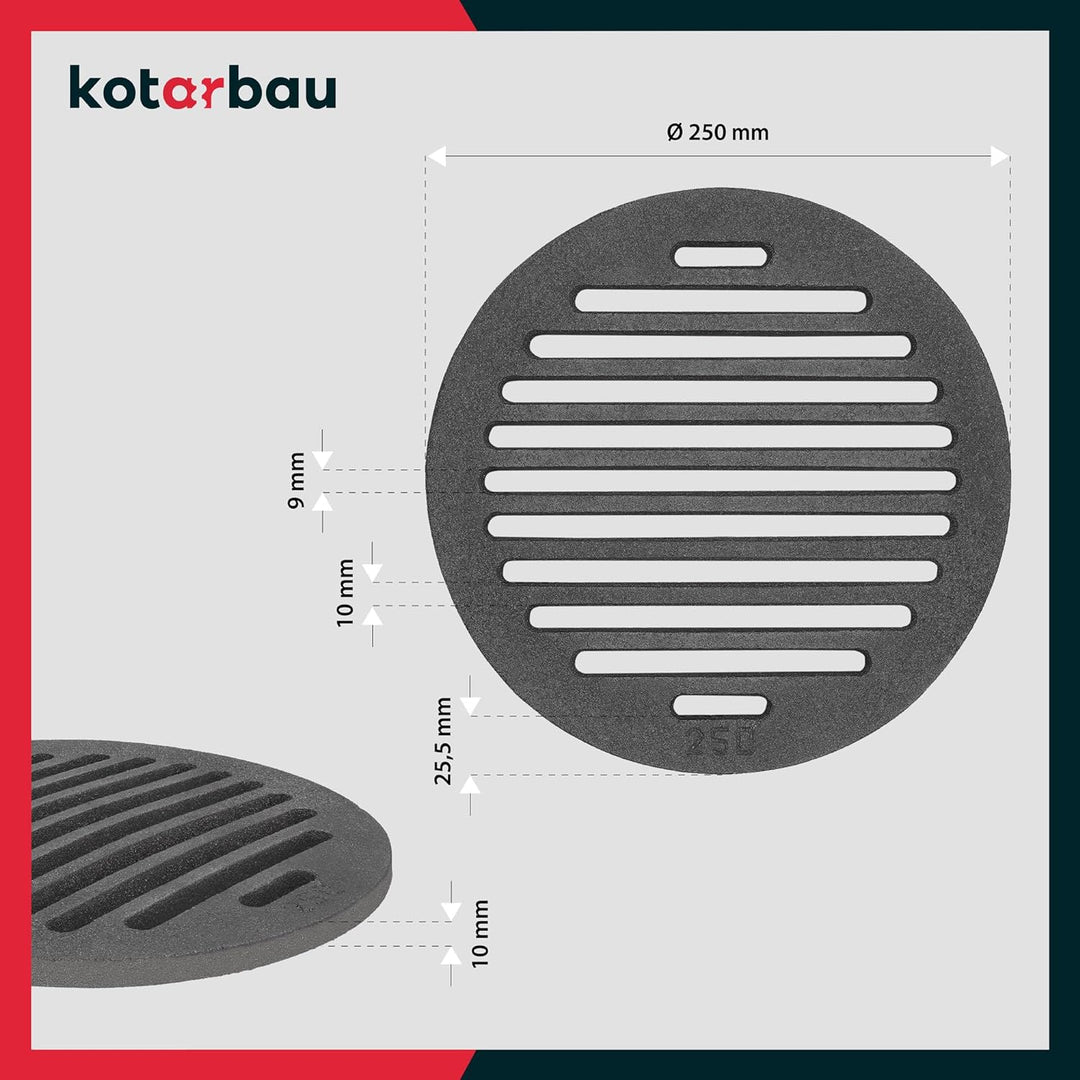 KOTARBAU Kaminrost Ø 25 cm Rundrost Ascherost Kaminofen Tafelrost Rost Ofengitter Kamin Ersatzteile