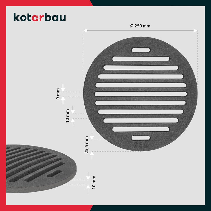 KOTARBAU Kaminrost Ø 25 cm Rundrost Ascherost Kaminofen Tafelrost Rost Ofengitter Kamin Ersatzteile