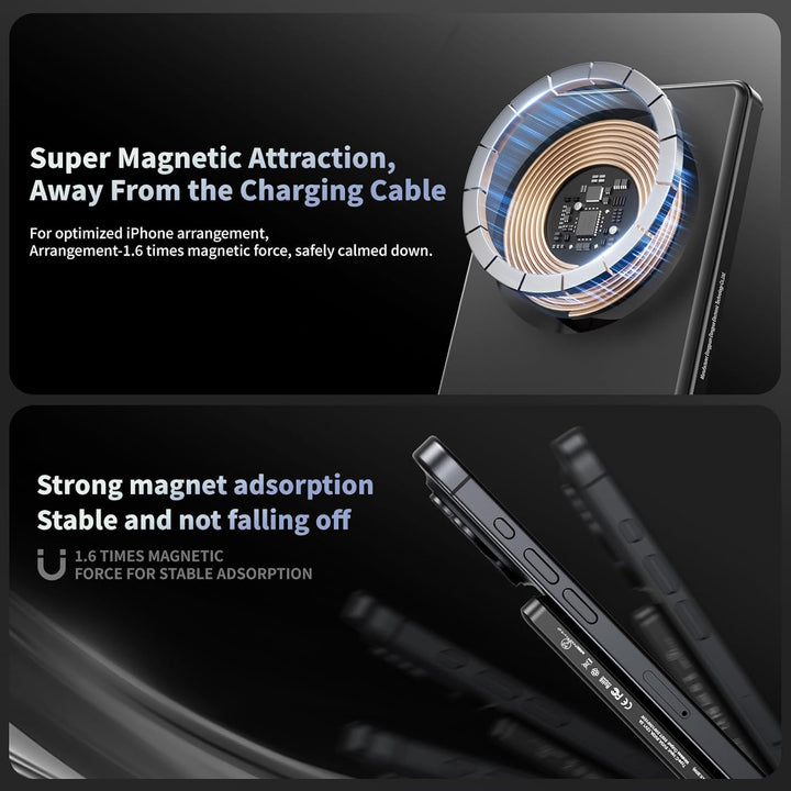 0.88cm Magnetisches Powerbank 5000 mAh, Ultraflaches Slim Wireless Power Bank, 20W PD-Schnellladung
