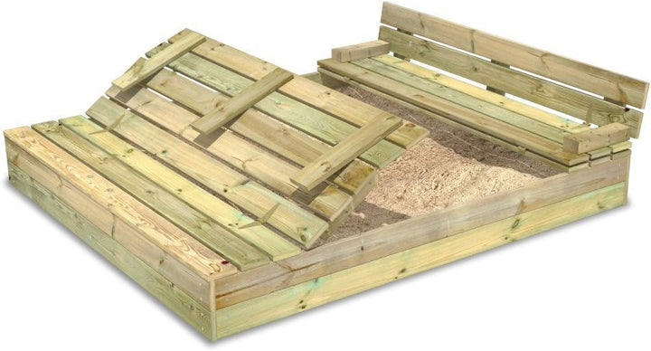 Sandkasten Sandbox Sandkiste mit Klappdeckel - WICKEY Flippey 150x165 cm