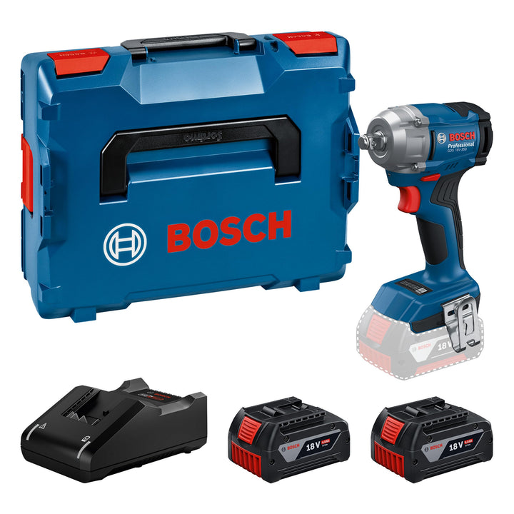 Bosch Professional 18V System Akku-Drehschlagschrauber GDS 18V-350 (Set mit 2x 4.0 Ah Akku + GAL 184