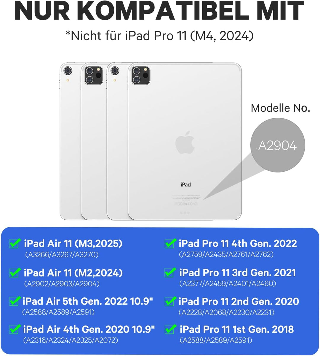 Earto iPad Air 5 Hülle mit Tastatur, Magic Style Keyboard iPad Pro 11 (4/3/2/1Gen), Freischwebende D