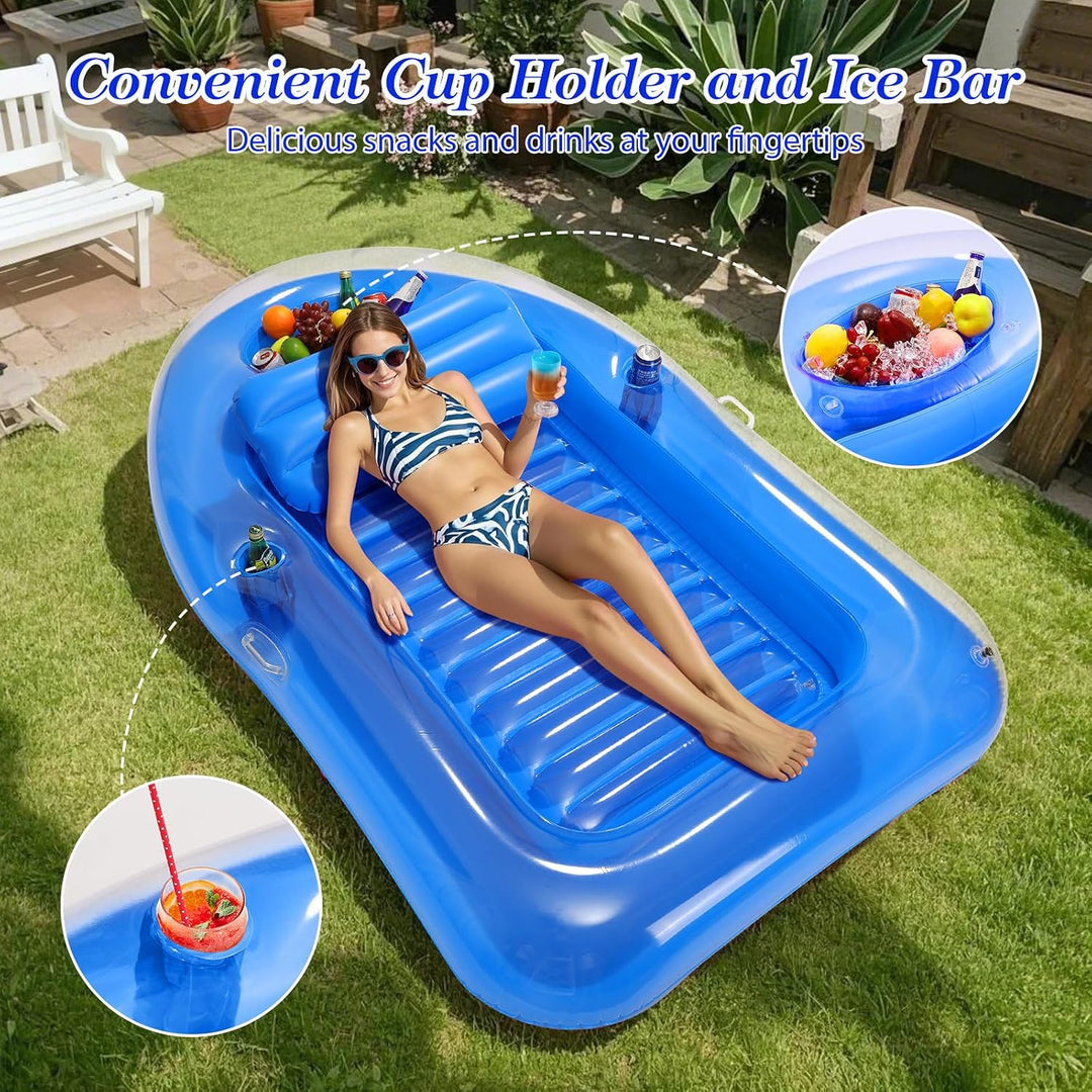 MoKo Tanning Pool Luftmatratze | Tannng Bed mit Getränkehalter, Loungesessel, Bräunungspool, Gross S