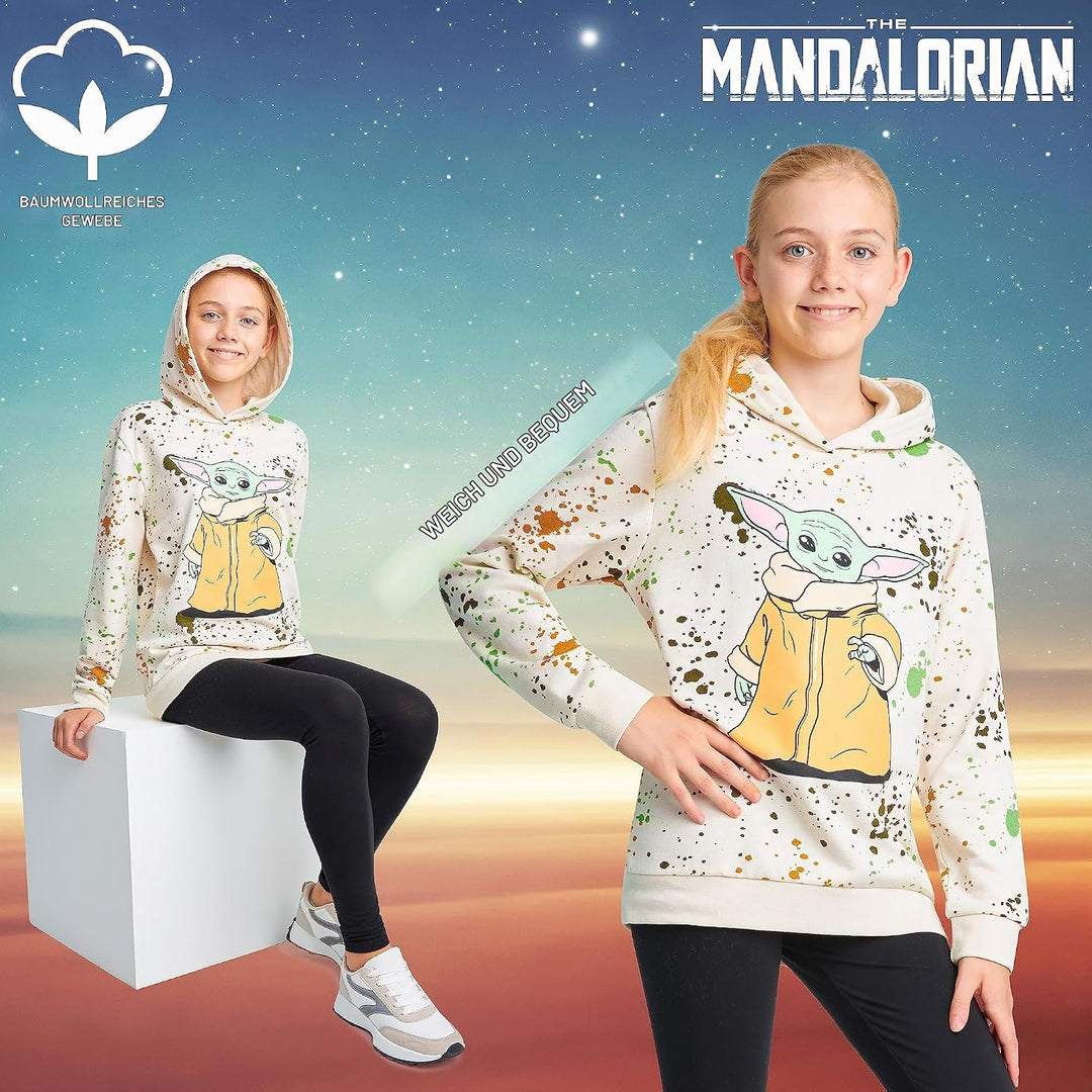 Disney Hoodie für Mädchen, Coole Pullover für Kinder und Jugendliche - Mädchen Geschenke Creme Baby