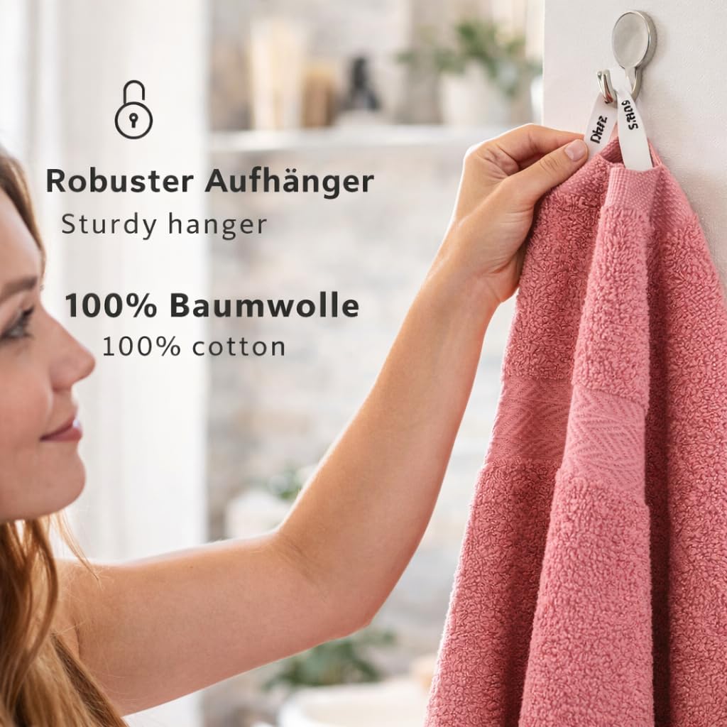 Betz 4-TLG. Handtuch-Set Premium 100% Baumwolle 2 Duschtücher 2 Handtücher Farbe Altrosa, Altrosa