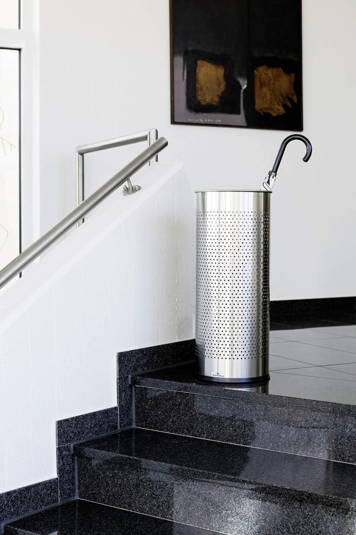 Durable Schirmständer aus Edelstahl rund 28,5 Liter, silber, 337123, Edelstahl
