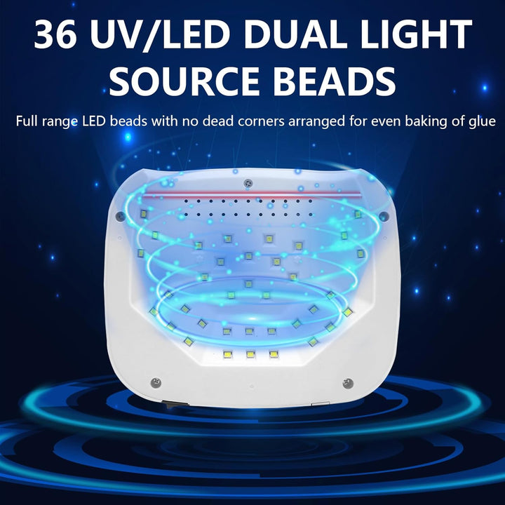 Nagellampe, LED UV Lampe für Gelnägel mit 36 Lampenperlen Nagel-Phototherapie-Gerät mit Strasssteine