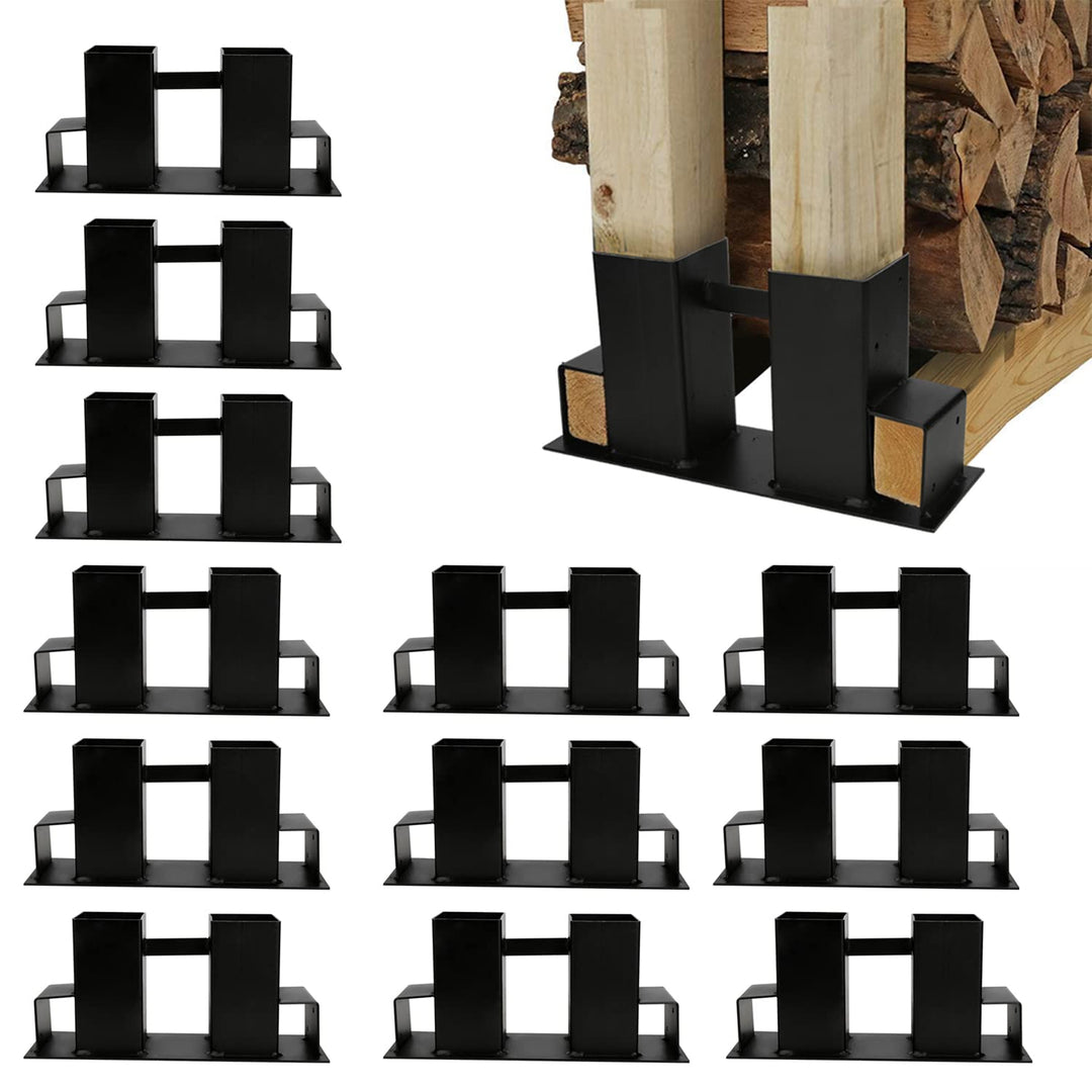 Vigevee Holzstapelhilfe, 12 Stück Holzlager Verstellbarer Lagerregal Holzstapelhalter, Stabile Brenn