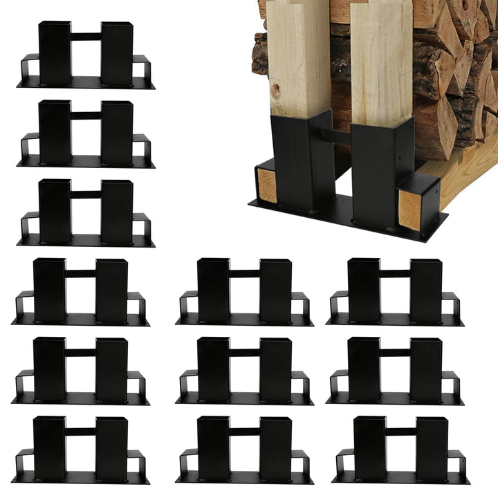 Vigevee Holzstapelhilfe, 12 Stück Holzlager Verstellbarer Lagerregal Holzstapelhalter, Stabile Brenn