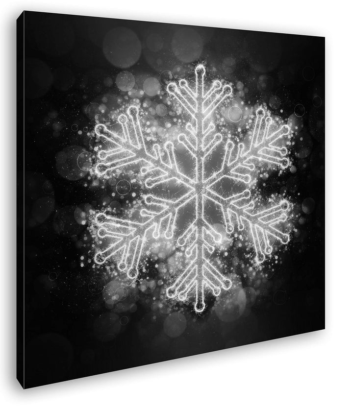 deyoli weihnachtlicher Eiskristall Format: 60x60 Effekt: Schwarz&Weiss als Leinwandbild, Motiv auf E