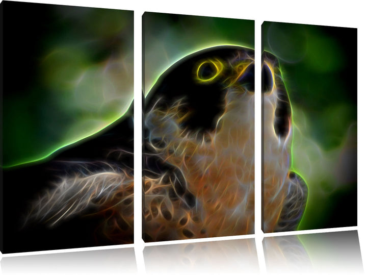 Dark schöner grauer Adler NewArt 3-Teiler Leinwandbild 120x80 Bild auf Leinwand, XXL riesige Bilder
