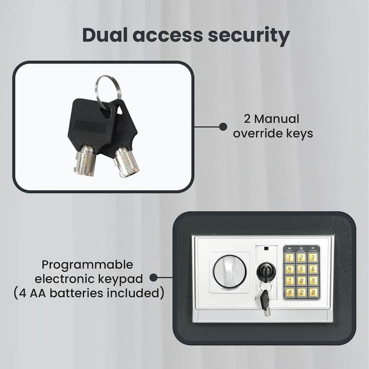 vidaXL Digitaler Safe mit Schloss Dunkelgrau 40 x 35 x 60 cm Stahl, Heim-Büro, moderner digitaler Sa