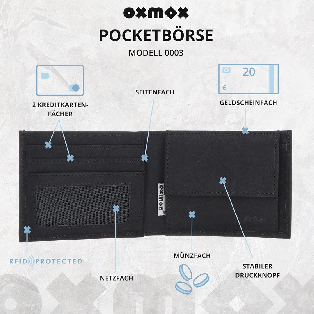 Oxmox New Cryptan - Geldbörse 2cc 10 cm RFID footsteps, Einheitsgrösse