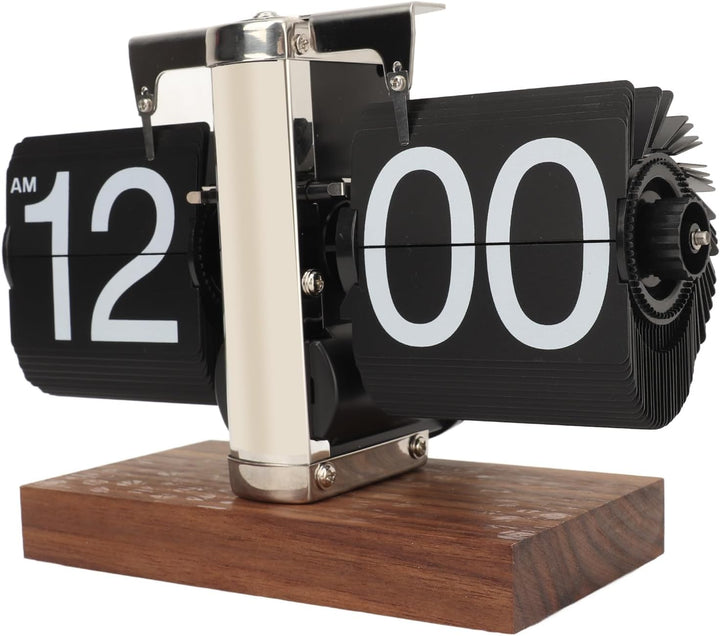 banapoy Flip-Schreibtischuhr, Retro-Vintage-Flip-Down-Uhr, Automatisch Drehende Digitalanzeige, Mech