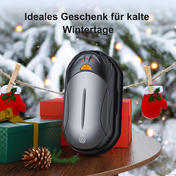 OUTJUT Handwärmer Elektrisch 6000mAh, 2 Pack Wiederaufladbar Handwärmer Tragbare Taschenwärmer 3 Hei