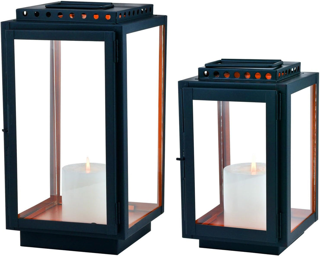 Marrakesch 2er Set Gartenlaterne Laterne 34,5cm & 24cm | Laternen für Draussen Jona modern als Garte