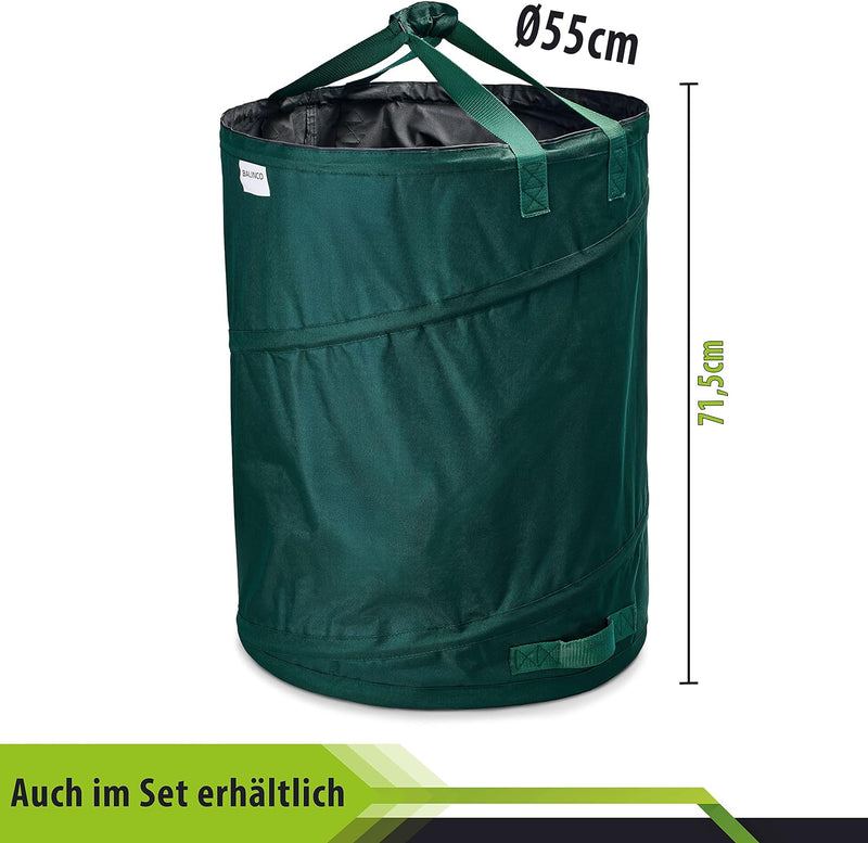 1x 170 Liter Pop-Up Gartenabfallsack Grün selbstaufstellend & stabil | Laubsack | Gartensack | Garte