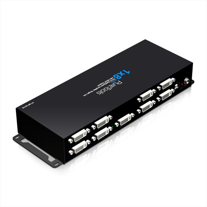 PureTools SP-DV18 - DVI Verteiler 1x8, Signalverteilung mit nur einem Gerät, 1x8
