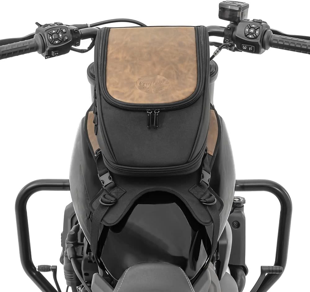 Motorrad Vintage Tankrucksack 9-13L mit Befestigungsystem Base Craftride