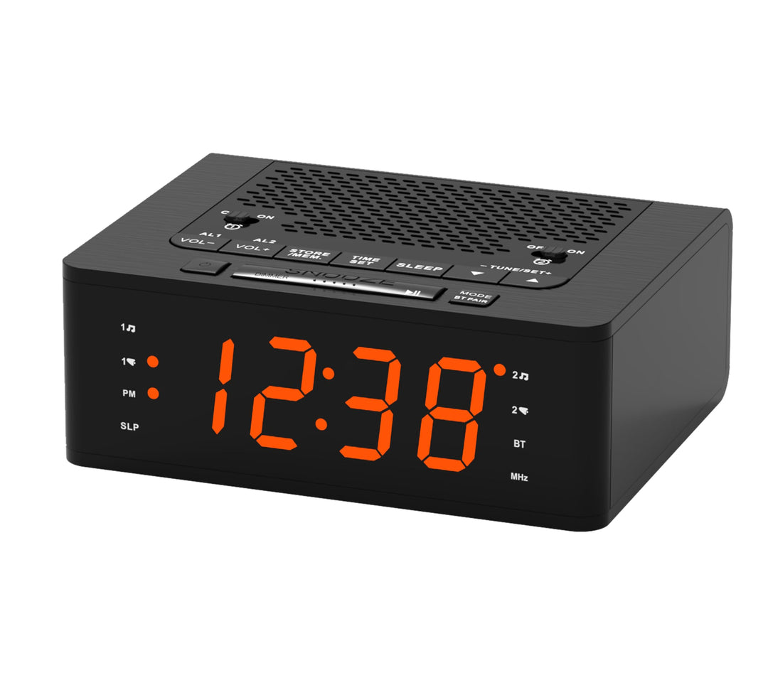 iTOMA Wecker für Schlafzimmer mit FM Radio, Bluetooth, Dimmbare LED Anzeige, Schlaf Timer, Einstellb
