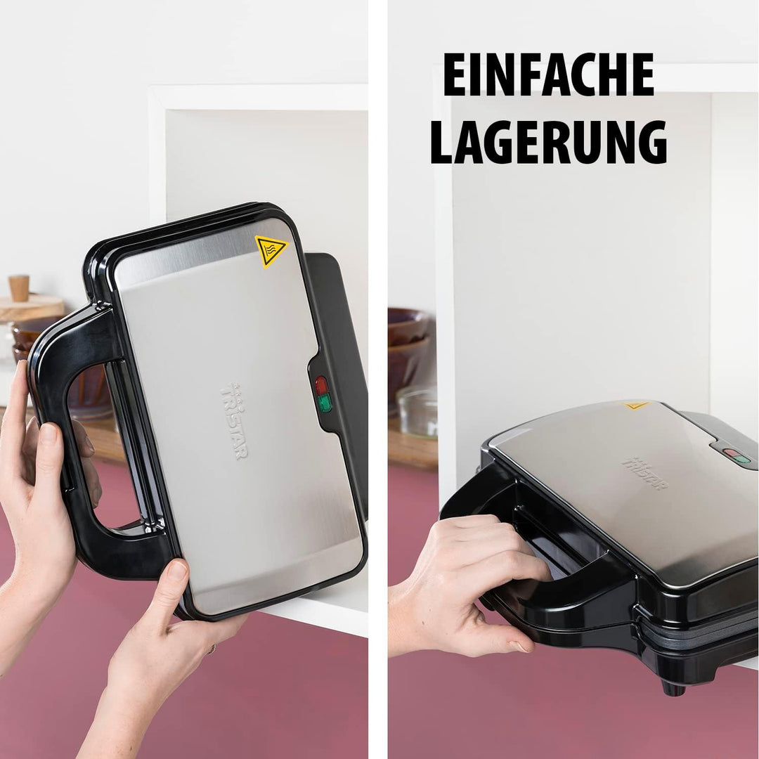 Tristar SA-3060 Sandwich Maker – Extra tiefe Grillplatten – Zwei Portionen gleichzeitig