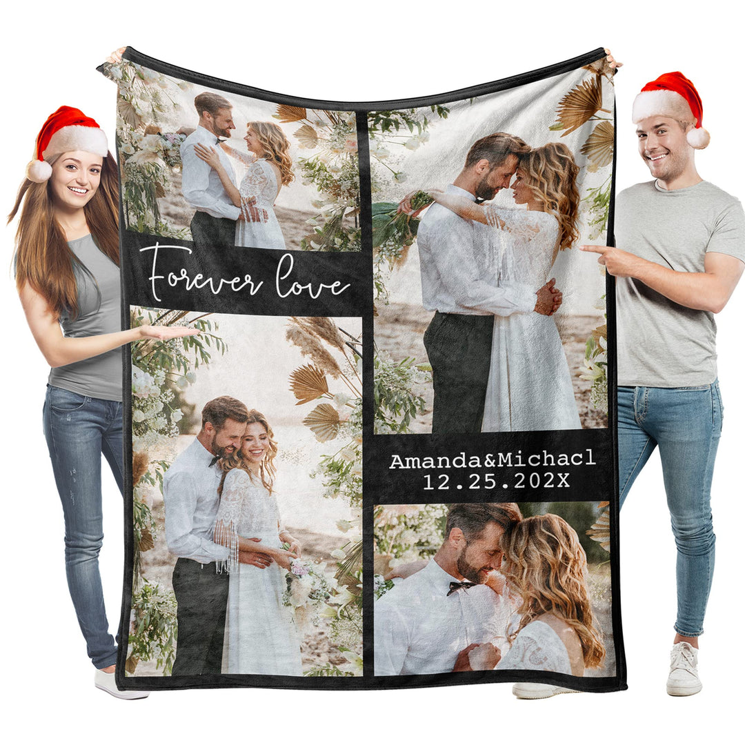 Easycosy personalisierte Decke für Paare - Valentinstag Foto Geschenke für Sie Frauen Benutzerdefini