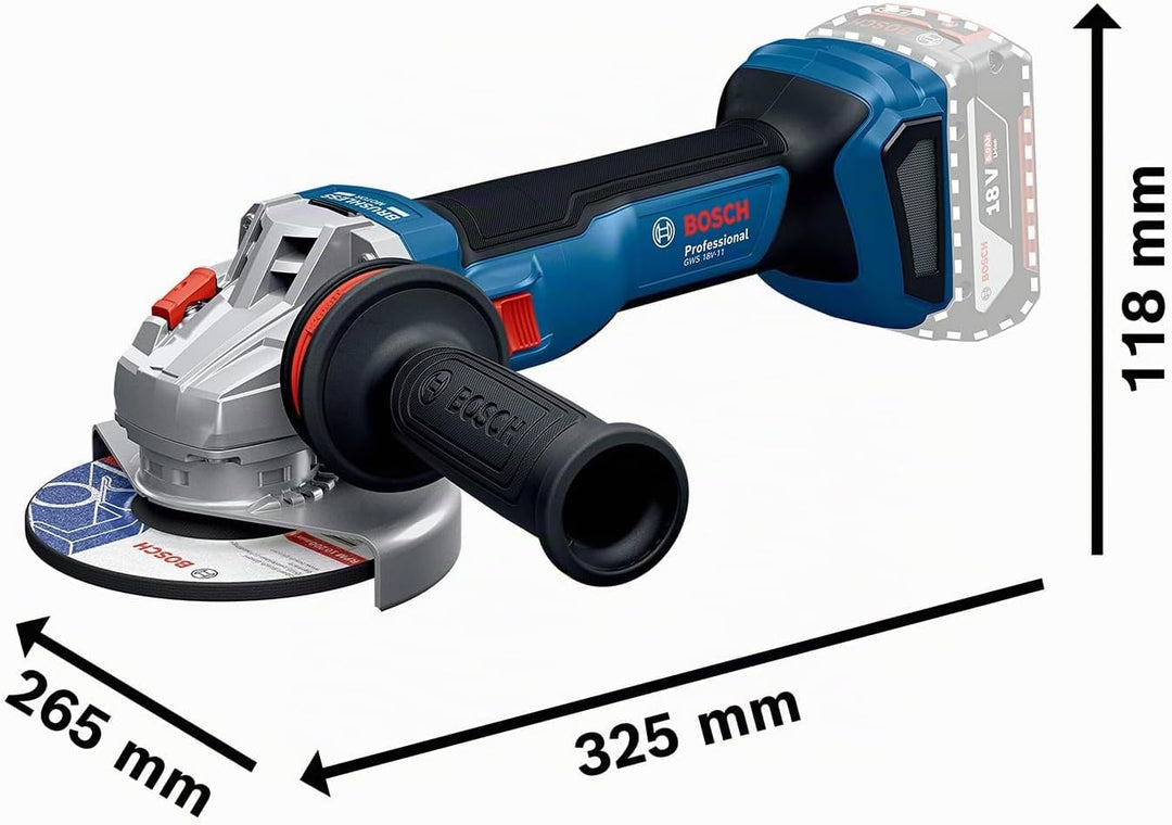Bosch Professional 18V System Akku-Winkelschleifer GWS 18V-11 (Scheibendurchmesser 125 mm) ohne Dreh