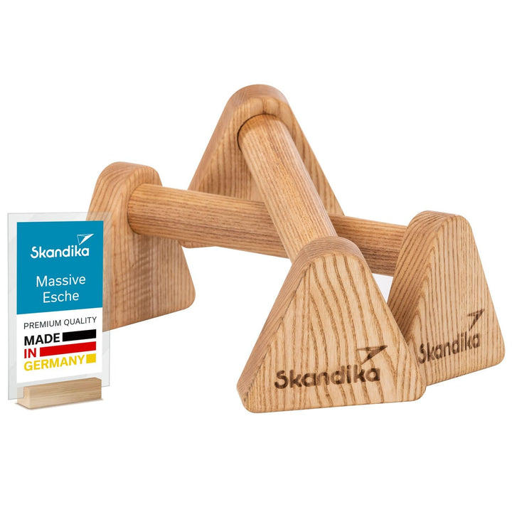 Skandika Vira Liegestützgriffe Holz | Griffe für Handstand & Liegestütze made in Germany, indoor & o