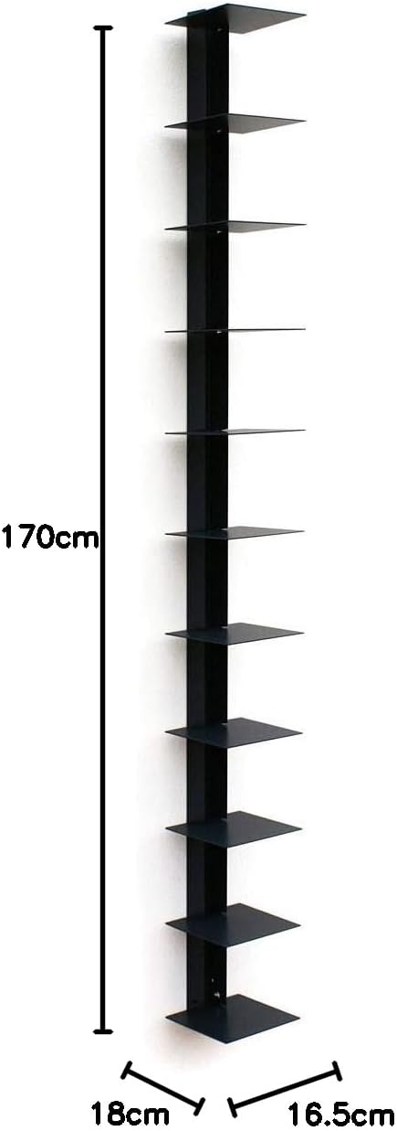 Haseform Bücherturm 170 cm (für 1,80 m Bücher) anthrazit Bücherregal Wandregal