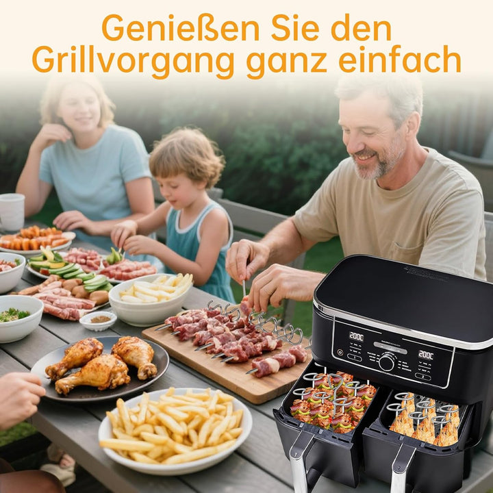 2×304 Edelstahl Heissluftfritteuse Spiessen Grillrost für Ninja Foodi AF500EU/ AF400 EU/AF300EU/SL40