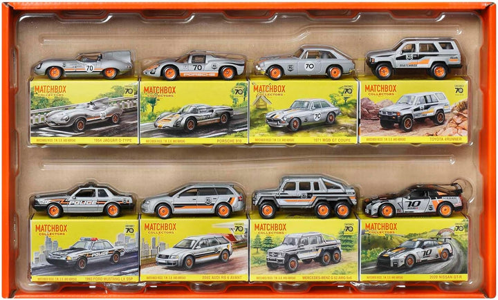 MATCHBOX Premium Die-Cast Set - 8 Sammler-Fahrzeuge mit True-Grip-Reifen, beweglichen Teilen und pla