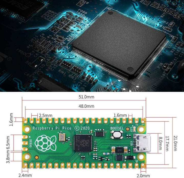 GeeekPi Raspberry Pi Pico Board with DeskPi PicoMate for Raspberry Pi Pico, DeskPi PicoMate Expansio