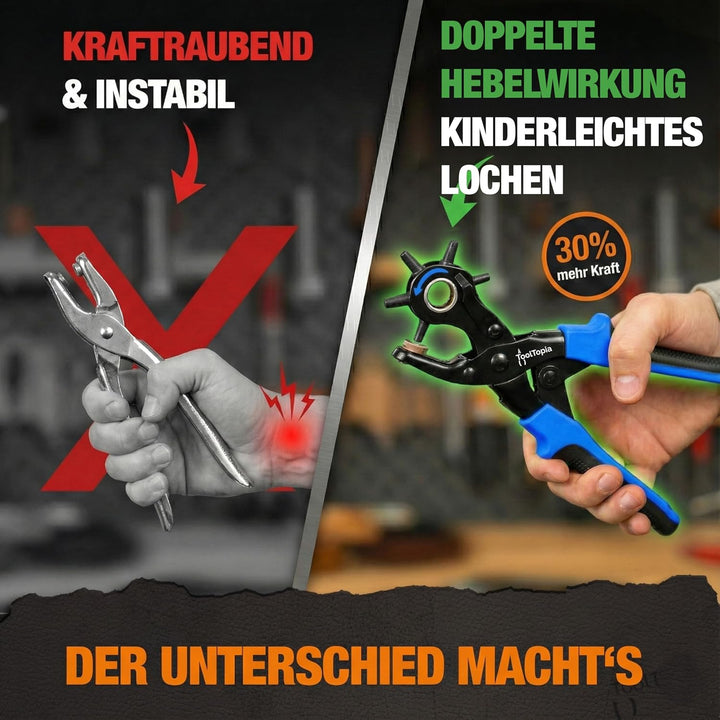 Lochzange für Leder [KOMPLETTSET], Locheisen | Lochstanzer als Leder Werkzeug, Lochzange Papier, Gür