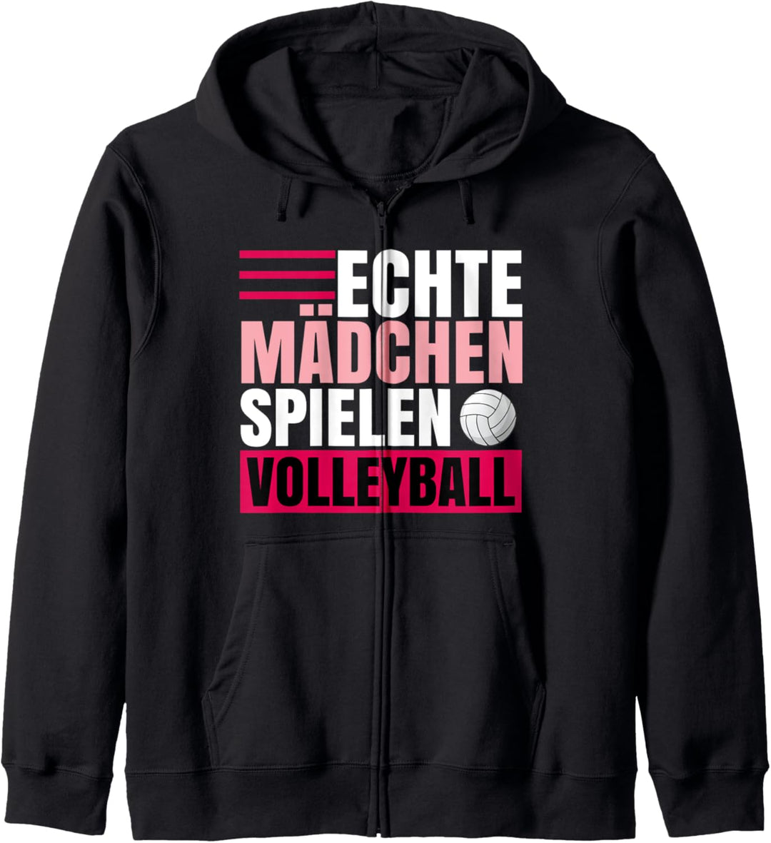 Echte Mädchen spielen Volleyball Kapuzenjacke