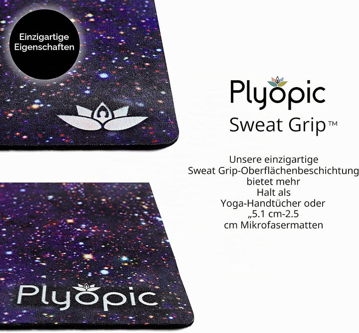 Plyopic All-In-One Yoga-Matte – Rutschfest auch bei Schweiss | Premium Matte mit Sweat-Grip Oberfläc