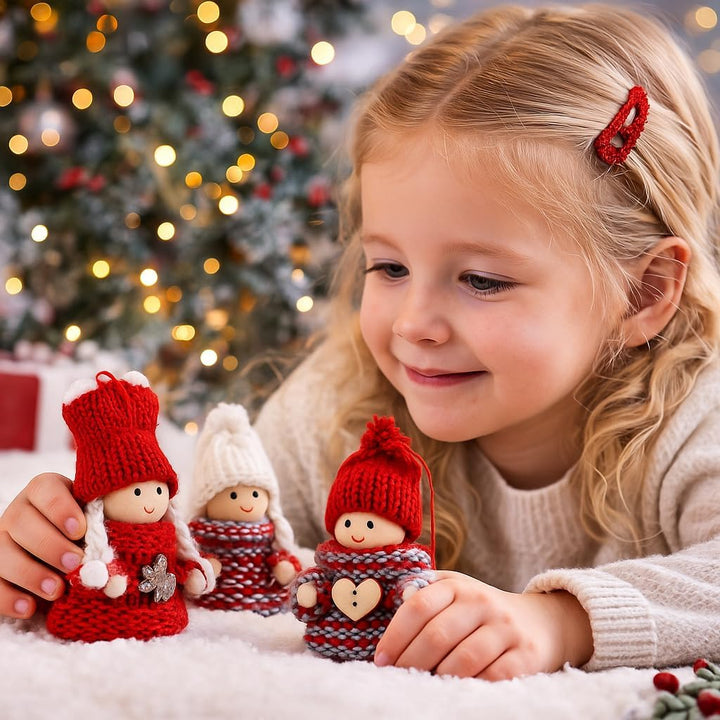 CREOLOGIC Mini-Wichtel Figur 7cm · Baumschmuck· Weihnachtsdekoration · Wintermütze · Deko · Wichtelg