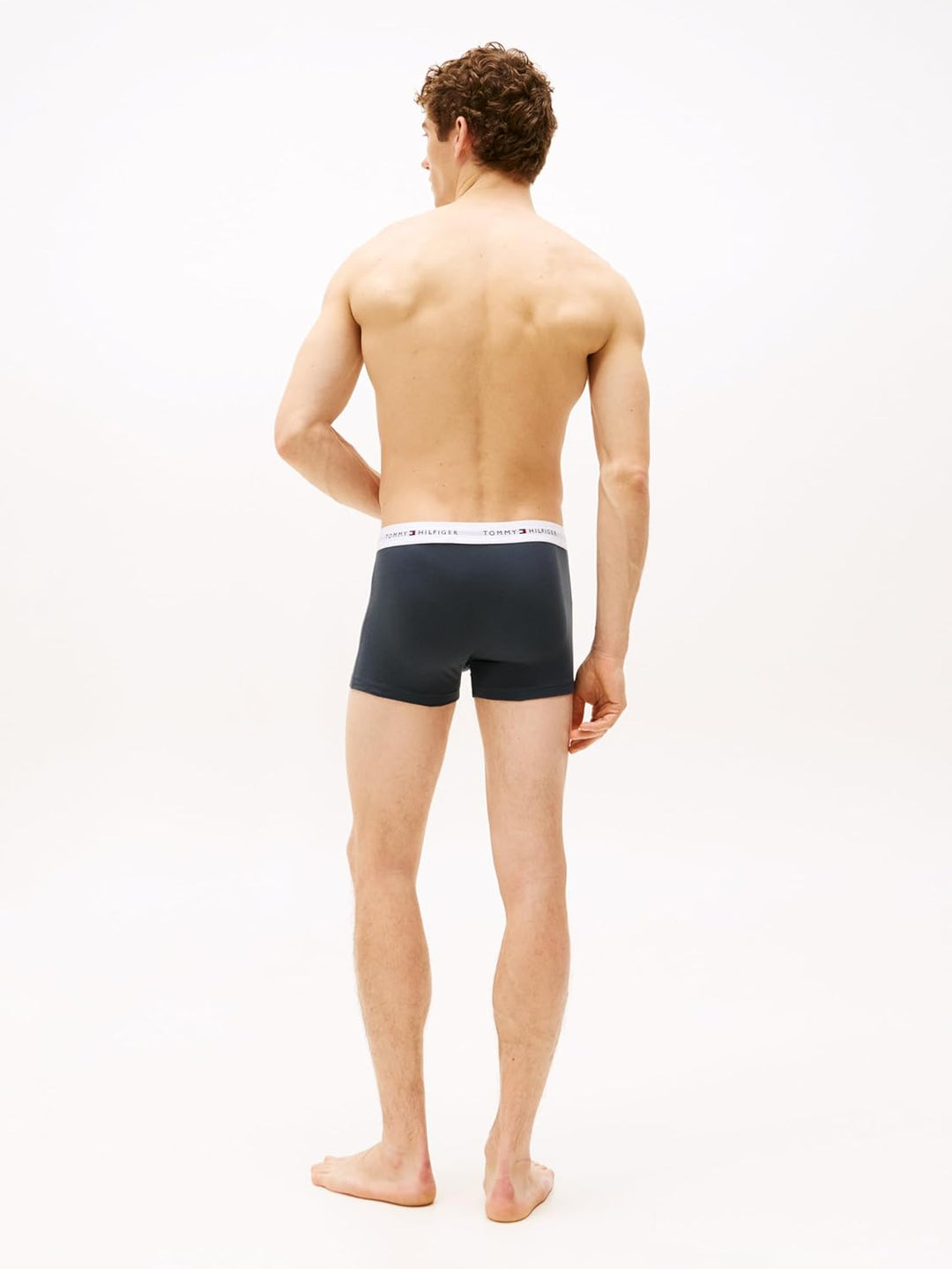 Tommy Hilfiger Herren 3er Pack Boxershorts Trunks mit Logobund M Pink (Ice Hthr/Mil Den/Swt Blu), M