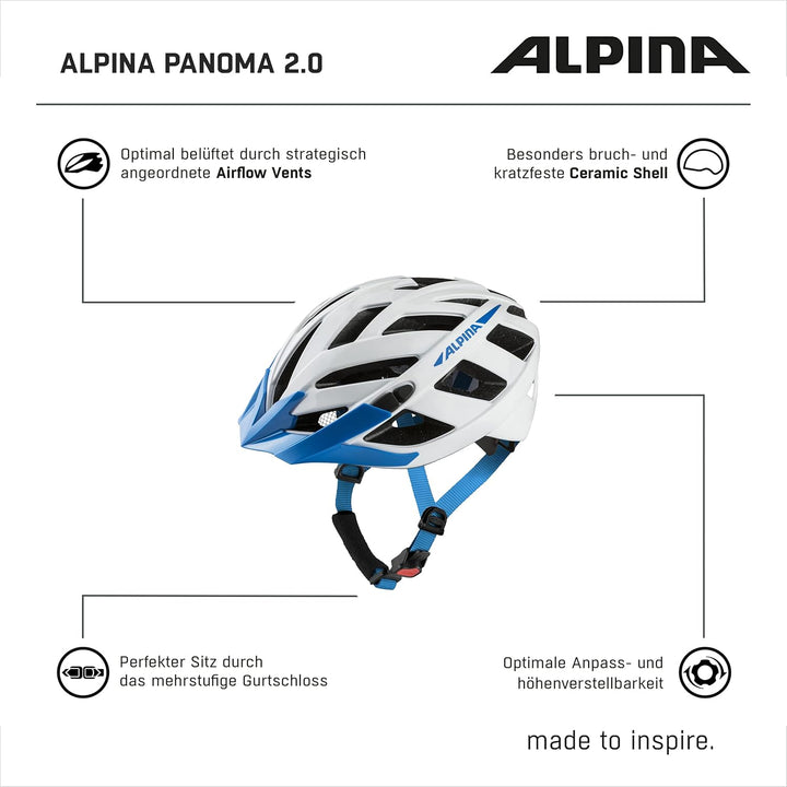 ALPINA PANOMA 2.0 L.E. - Reflektierender & Optimal Belüfteter Fahrradhelm Mit Fliegennetz & Nachrüst