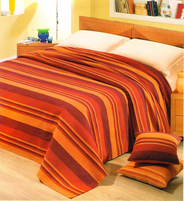 Kiara gestreifte Bettdecken Sofa Handtuchmöbel cm 260x260 - ARANCIO, Arancio