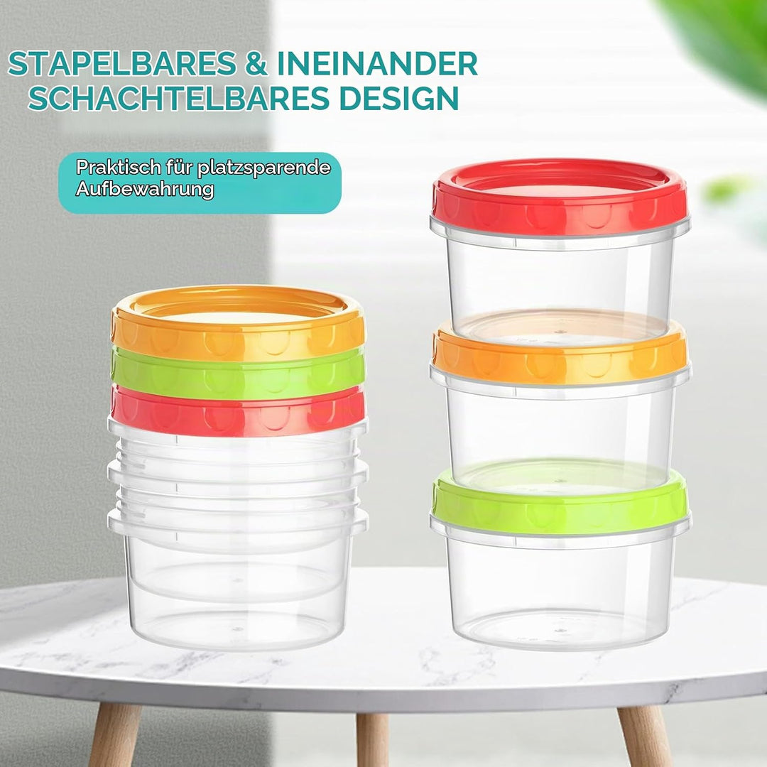 VINATO 18Pcs Frischhaltedosen Mit Deckel, 200ml Kleine Dosen Mit Deckel Plastik, Wiederverwendbare L